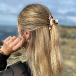 pince à cheveux corne marron 6,5 cm 6