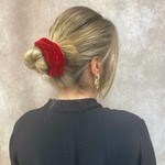 chouchou cheveux XL velours rouge