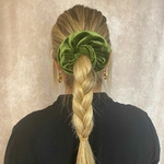 chouchou cheveux XL velours vert olive