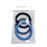 élastique à cheveux épais tressé sans métal collection bleu 2