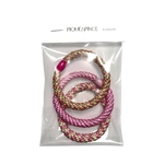 élastique à cheveux épais tressé sans métal collection rose 2