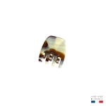 petite pince à cheveux arrondie corne marron 3,7 cm-Photoroom