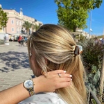 petite pince à cheveux arrondie corne marron 3,7 cm 3