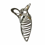 grande pince à cheveux  argentée 11 cm 2