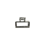 petite pince à cheveux rectangulaire argenté 4 cm-Photoroom