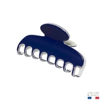grande pince à cheveux bleu marine et blanc 8 cm-Photoroom