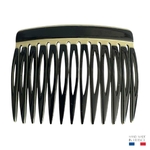 peigne à cheveux 13 dents noir et beige