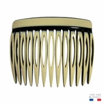peigne à cheveux 13 dents beige et noir