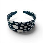 serre tete tissu noir pois