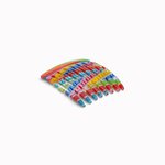 PEIGNE A CHEVEUX 8 DENTS MULTICOLORE ARLEQUIN TRANSPARENT PIQUE&PINCE 1