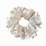 Chouchou cheveux dentelle blanc