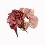 Chouchou cheveux peche fleur decorative