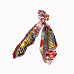Chouchou foulard motif nautique rouge