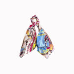 Chouchou foulard chaines bleu rose