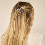 2 Barrettes à cheveux clic-clac motif floral 5,5 cm portée