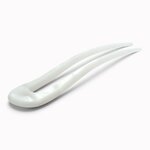 Épingle à chignon arrondie 11 cm blanc nacré - vue de côté