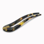 Épingle à chignon arrondie 11 cm écaille foncée - vue de côté