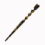 Pic à cheveux torsadé 19 cm écaille foncée