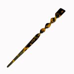 Pic à cheveux torsadé 19 cm écaille foncée - vue 2