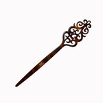 Pic à cheveux motif baroque 16,5 cm vison - vue 2