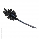 Barrette cheveux fleur noire et or