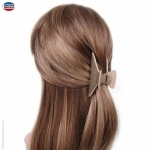 Pince à cheveux taupe et liseré beige