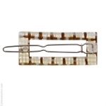 Petite barrette à cheveux trasparente caramel et  crème