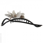 barrette à cheveux  blanc et argent