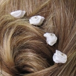 Pics à cheveux fleur tissu et strass