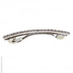 barrette cheveux argent strass cristal