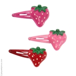 barrettes clic-clac fraise