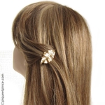 barrette cheveux feuille or