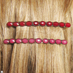 Barrettes cheveux fines rouge ou rose
