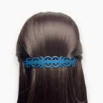 BARRETTE A CHEVEUX LONGUE ARABESQUE BLEU-2