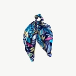 chouchou-foulard-feuilles-bleu