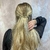 barrette à cheveux séverine grande feuille bombée doré