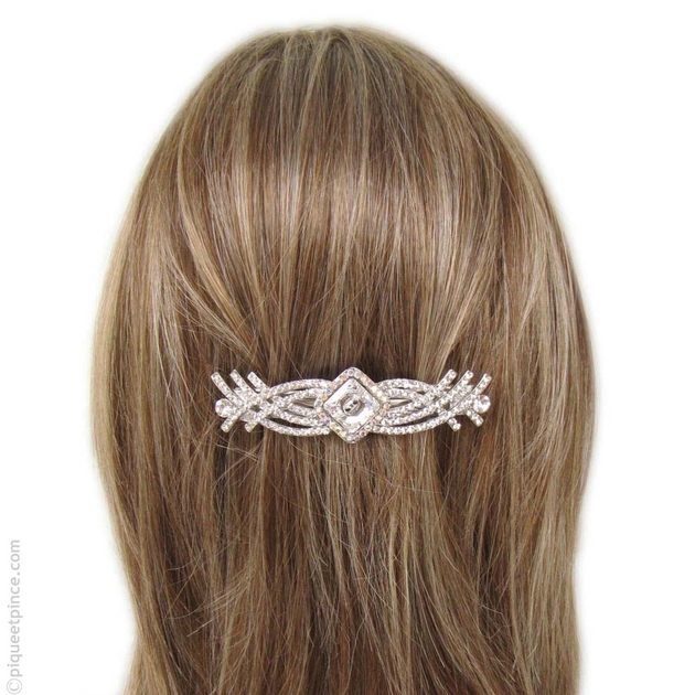 Barrette à cheveux de mariage en cristal avec strass - Pour femme et