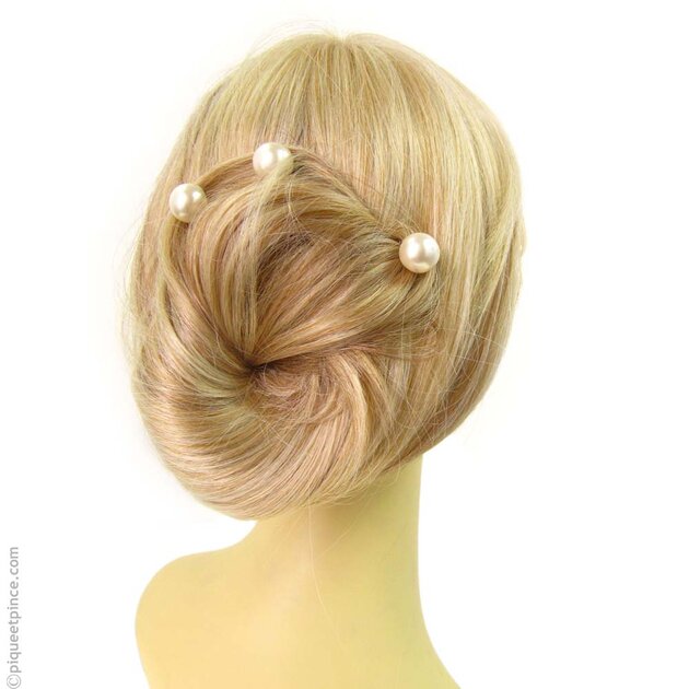 Lot De 3 Barrettes à Cheveux Dorées Avec Perles Noires – Idéal Pour Mariage, Soirée Ou Look élégant Au Quotidien