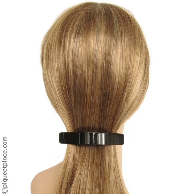 Barrette pour queue de cheval métal laqué noir