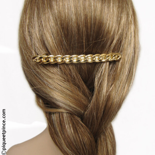 Pince à Cheveux Vintage Vieil Or Avec Cristaux Diamant - Bijou Ancien Années 50