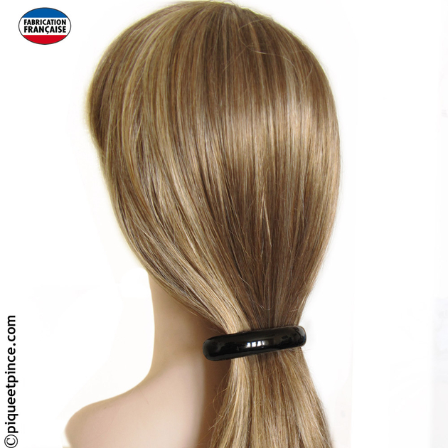 Barrette classique bombée vison ou noire 9,5 cm queue de cheval