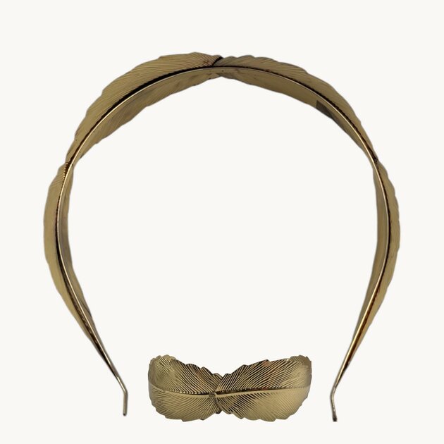 Serre-tête Feuilles D'or - Bijou De Tête Ajustable, Style Déesse, Pour Mariage, Bal, Fête