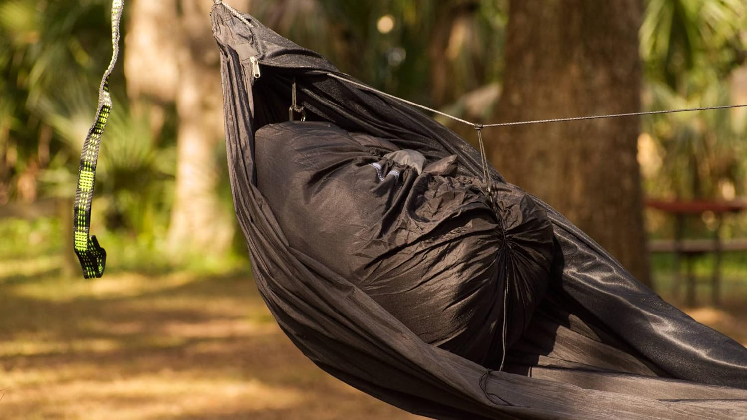 Go Outfitters Hammock Gear Loft – Closeup Black Hammock loft Outdoors