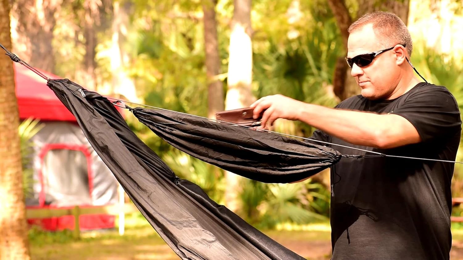 Go Outfitters Hammock Gear Loft – Setup in Progress, Outdoor Demo