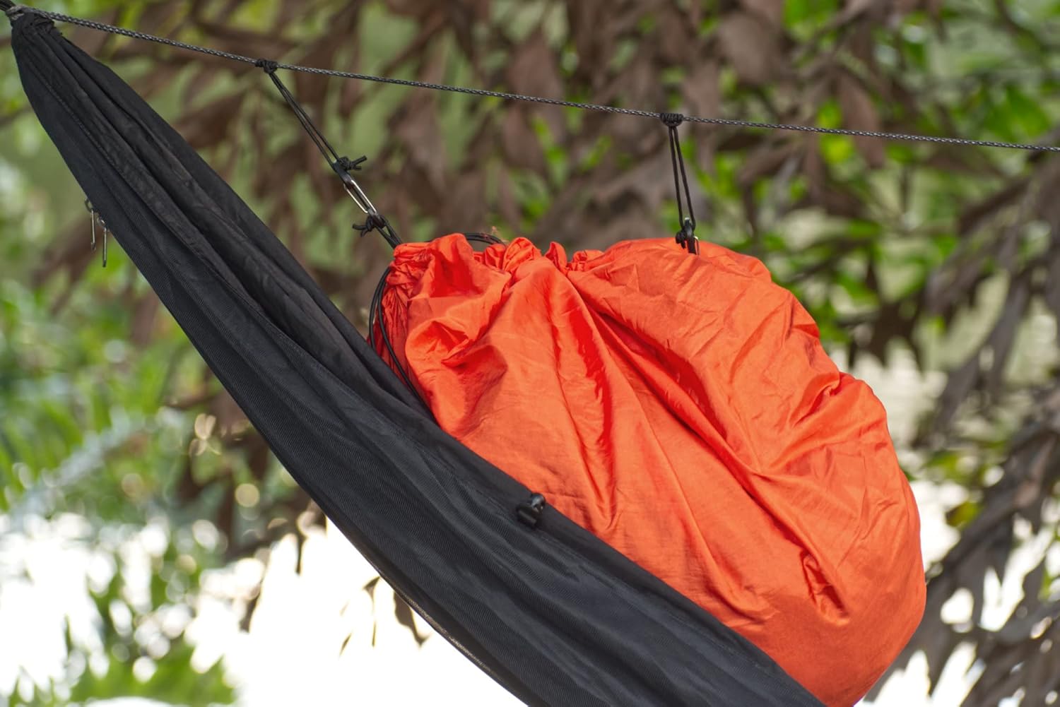Go Outfitters Hammock Gear Loft – Orange Pouch Outdoor Closeup