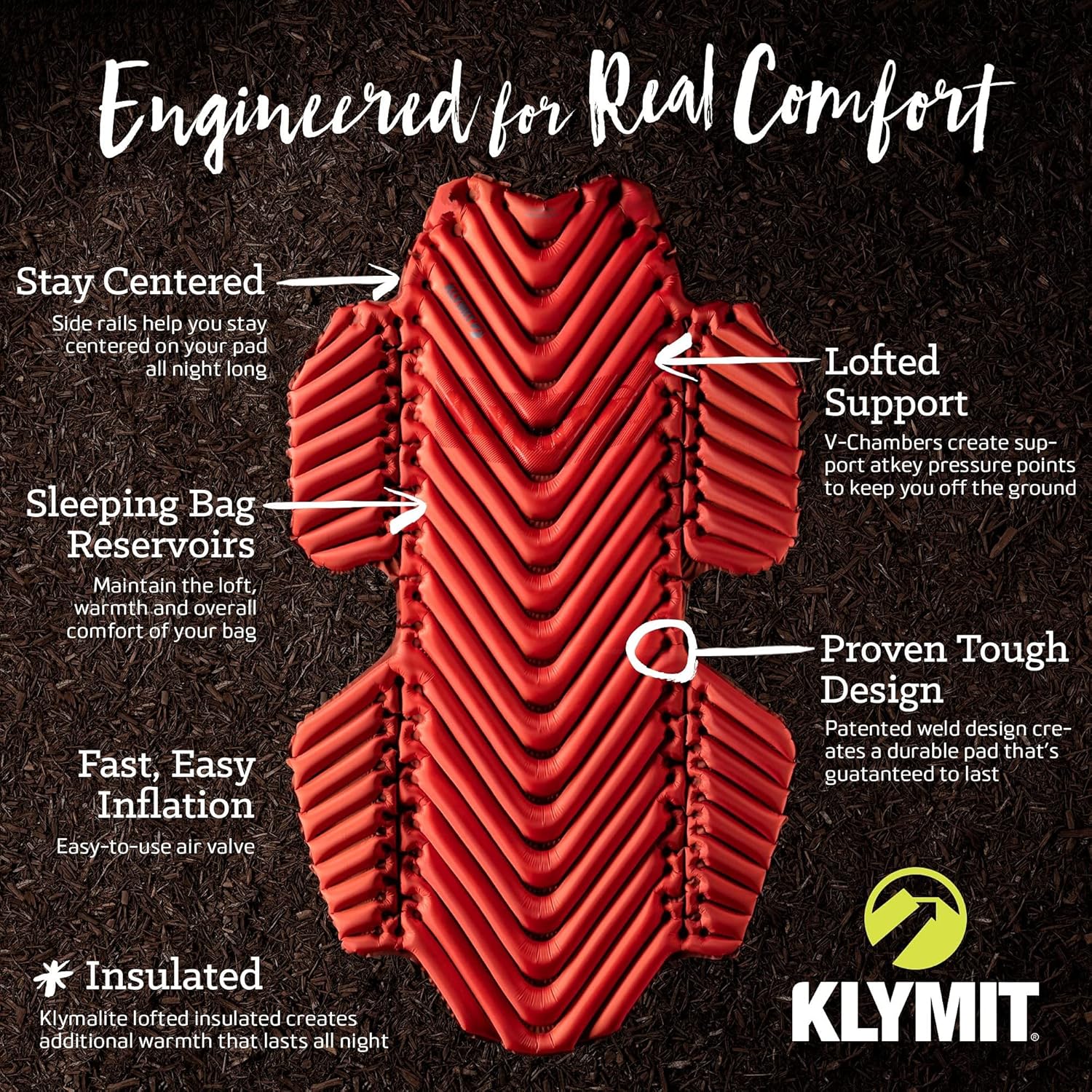 Klymit Insulated Hammock Sleeping Pad – Engineered for Comfort with Lofted Support