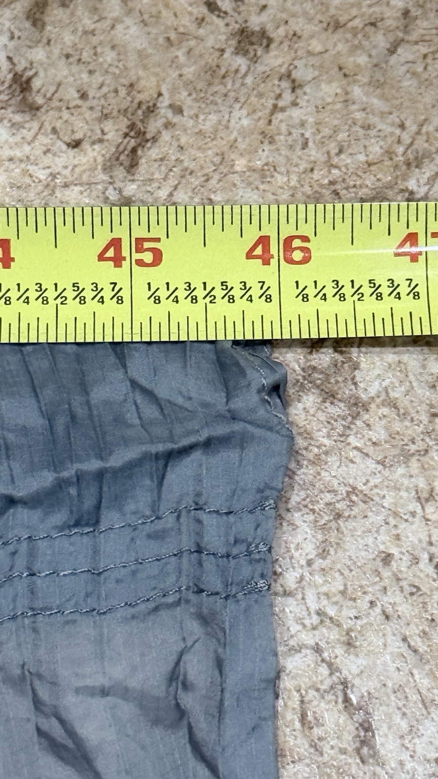 The edge of Mike’s Nano-7 beside a tape measure showing the fabric-width measurement.