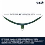 Eno DoubleNest Hammock – extended 9.5 ft body for extra room to stretch out, compatible with all ENO accessories