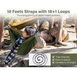 Kootek Portable Camping Hammock Set – includes 10 ft straps with 18 1 loops, tree-friendly, adjustable, durable, and ultralight