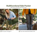 Kootek Portable Camping Hammock Set – multifunctional side pocket doubles as a carrying case for storage and transport